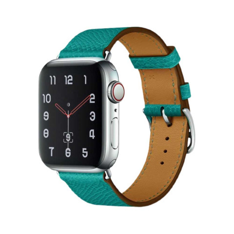 Кожаный ремешок Hermes New Leather на Apple Watch 38/40/41mm Green